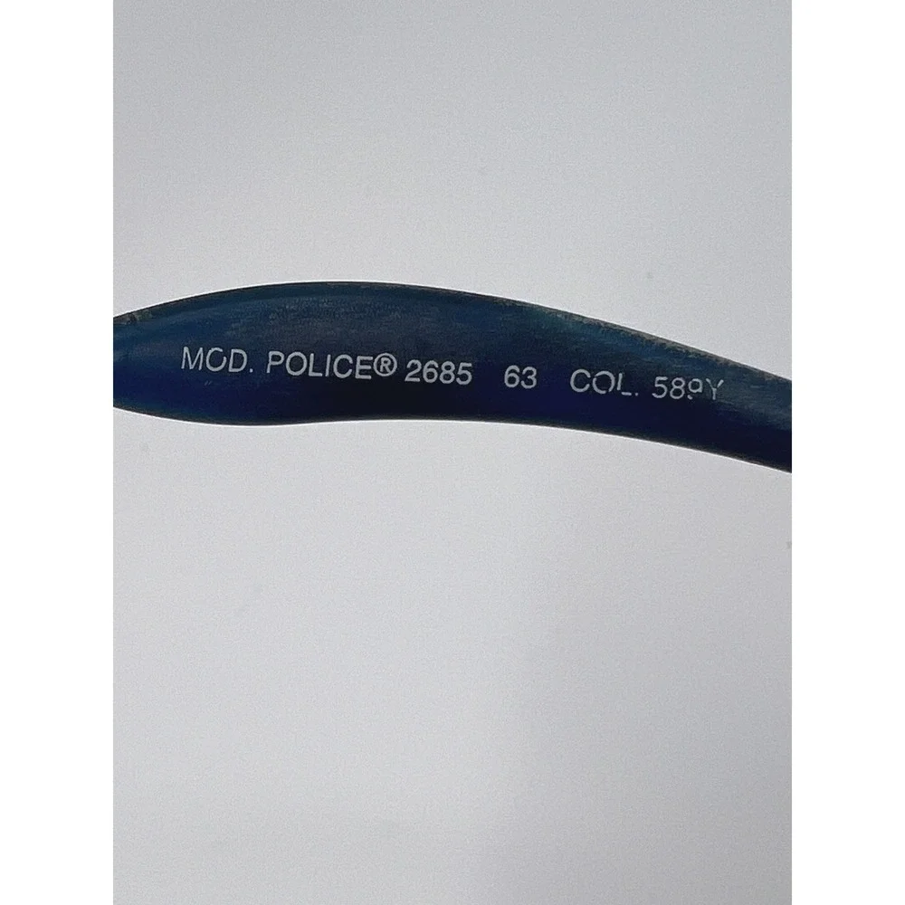 Police 2685‎ Sunglasses Aviator Silver Frame Blue Lens Italy 63 58PY FRAME ONLY